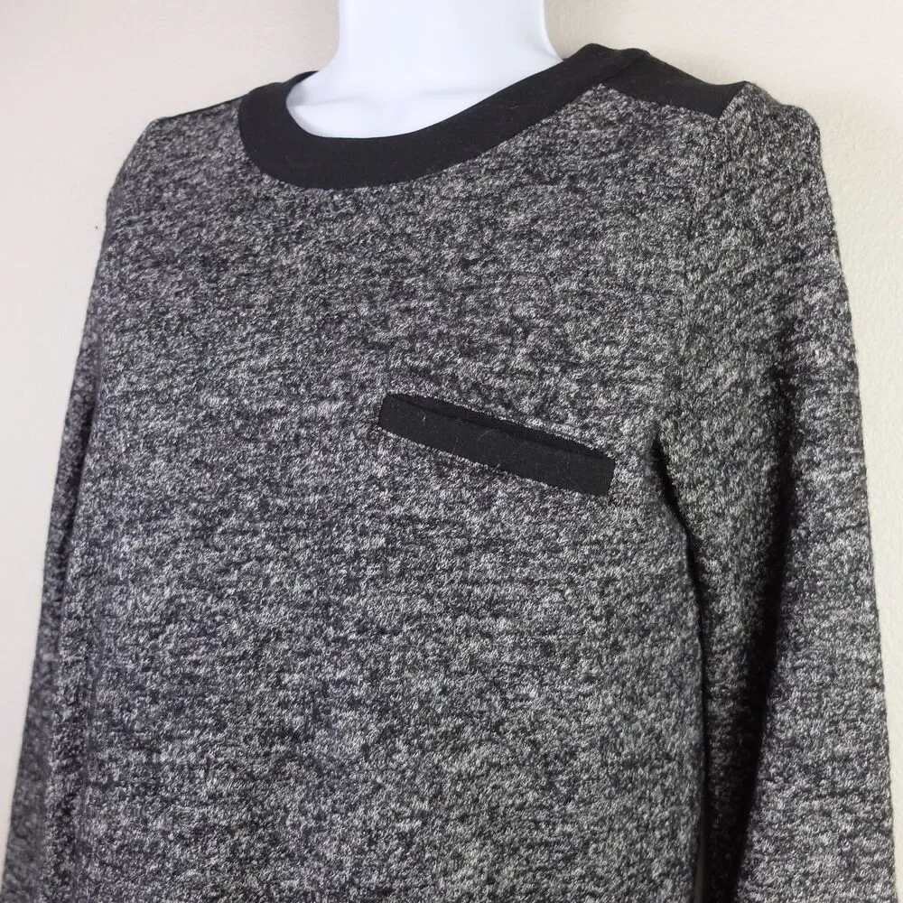 Madewell Black/Gray Wool Blend Back Zip Sweater Size XS